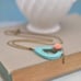 Turquoise Necklace with Pink Rose