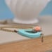 Turquoise Necklace with Pink Rose