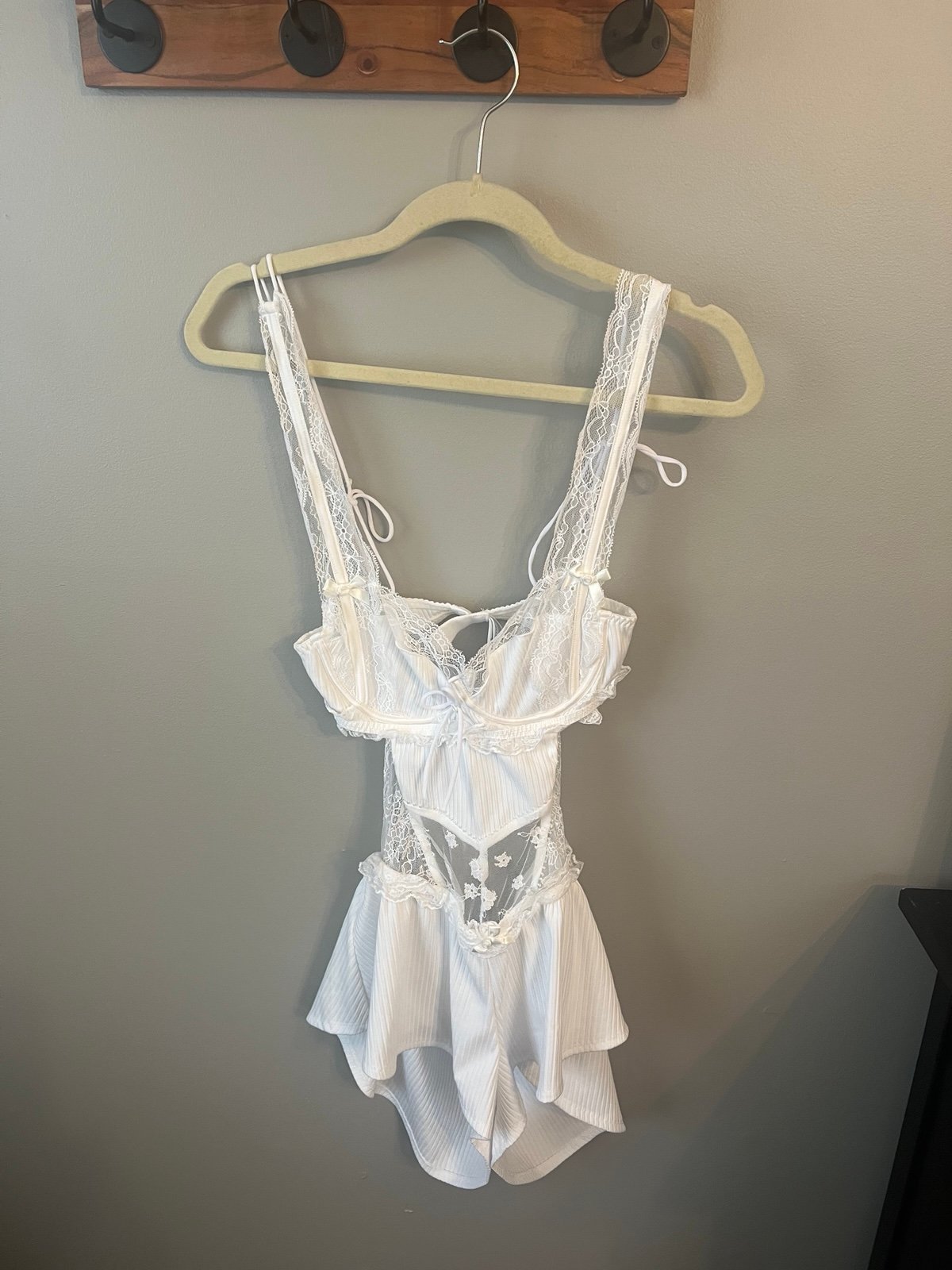 For Love & Lemons White Romper Lingerie NWT