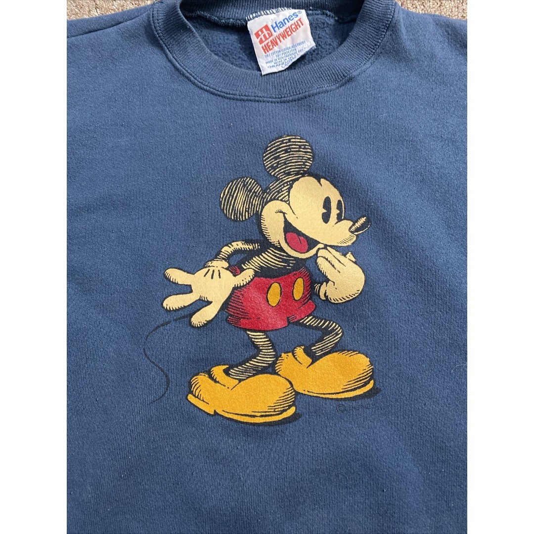 Vtg Mickey Mouse Sweatshirt Mens Large Hanes Heavyweight