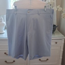 NWOT Peter Millar Mens Blue/White Mini Check Print Performance Golf Shorts S-38