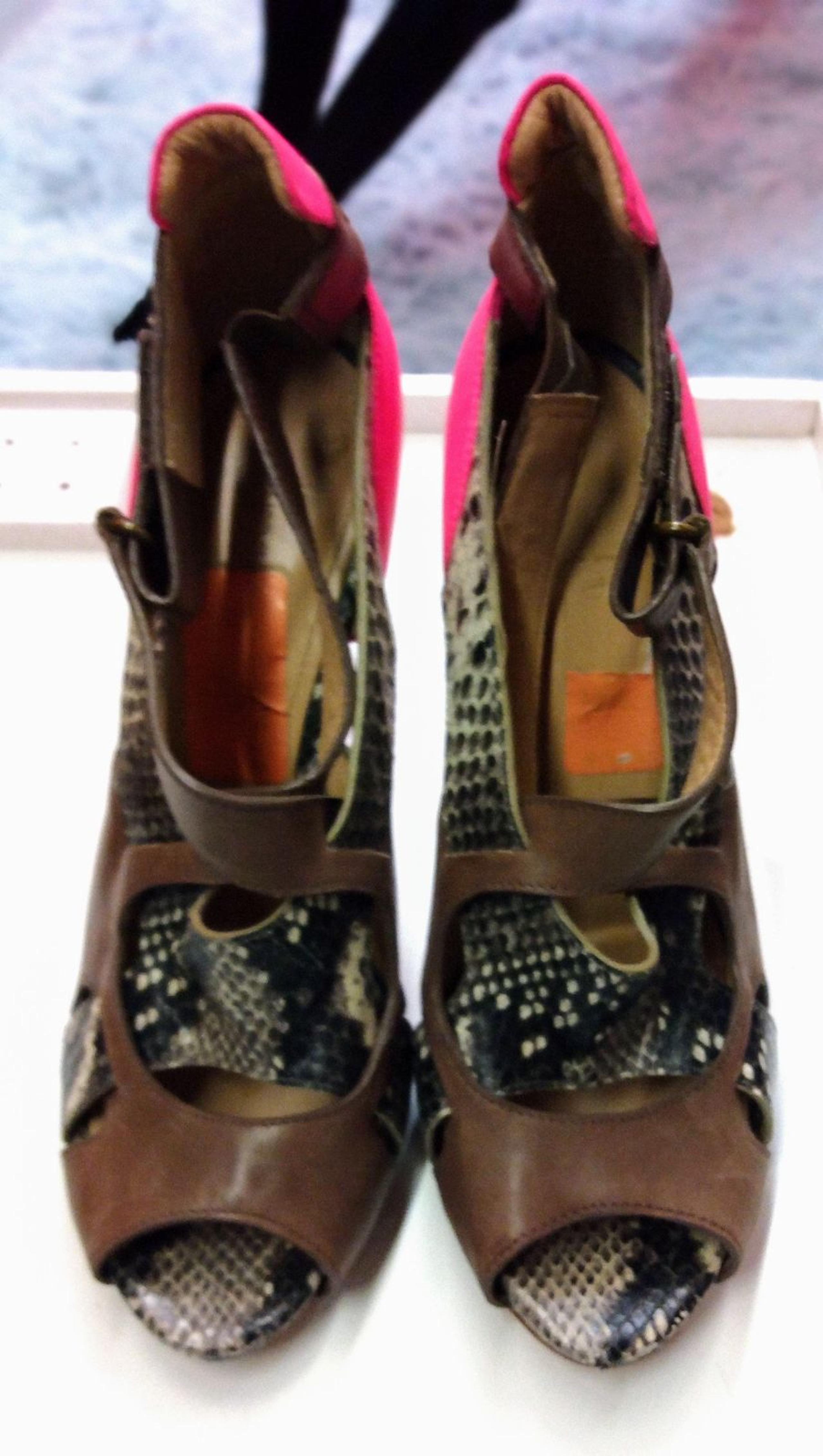 Women's Joan and David Pink Open-Toed High Heel