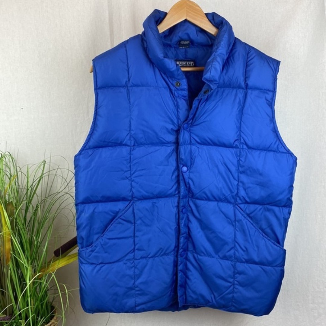 Land’s End Blue Sleeveless Quilted Down Puffer Vest L