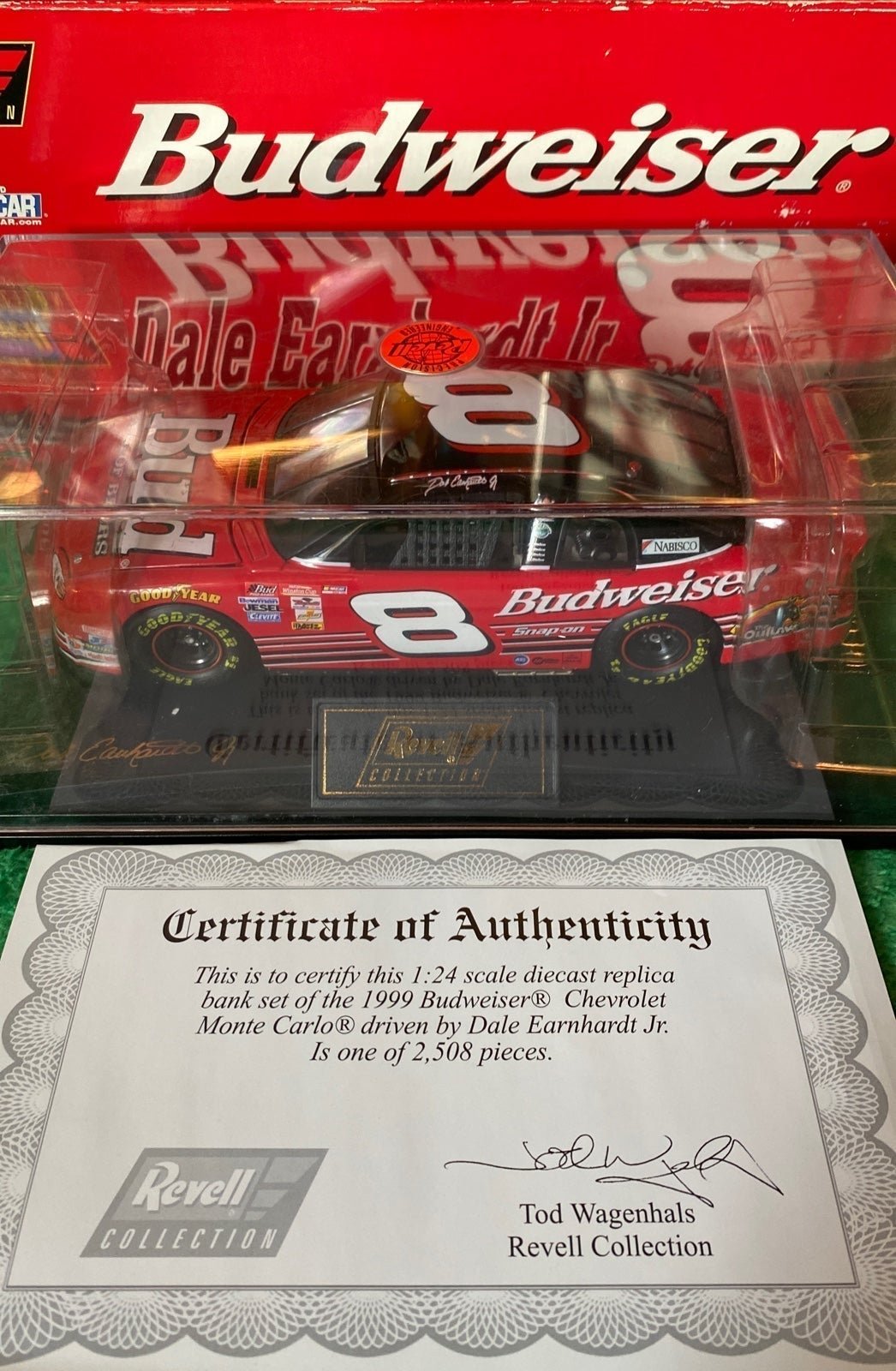 Low PoP Nascar 1:24 diecast ~ 1999 Budweiser Chevrolet Monte Carlo~ EARNHARDT JR