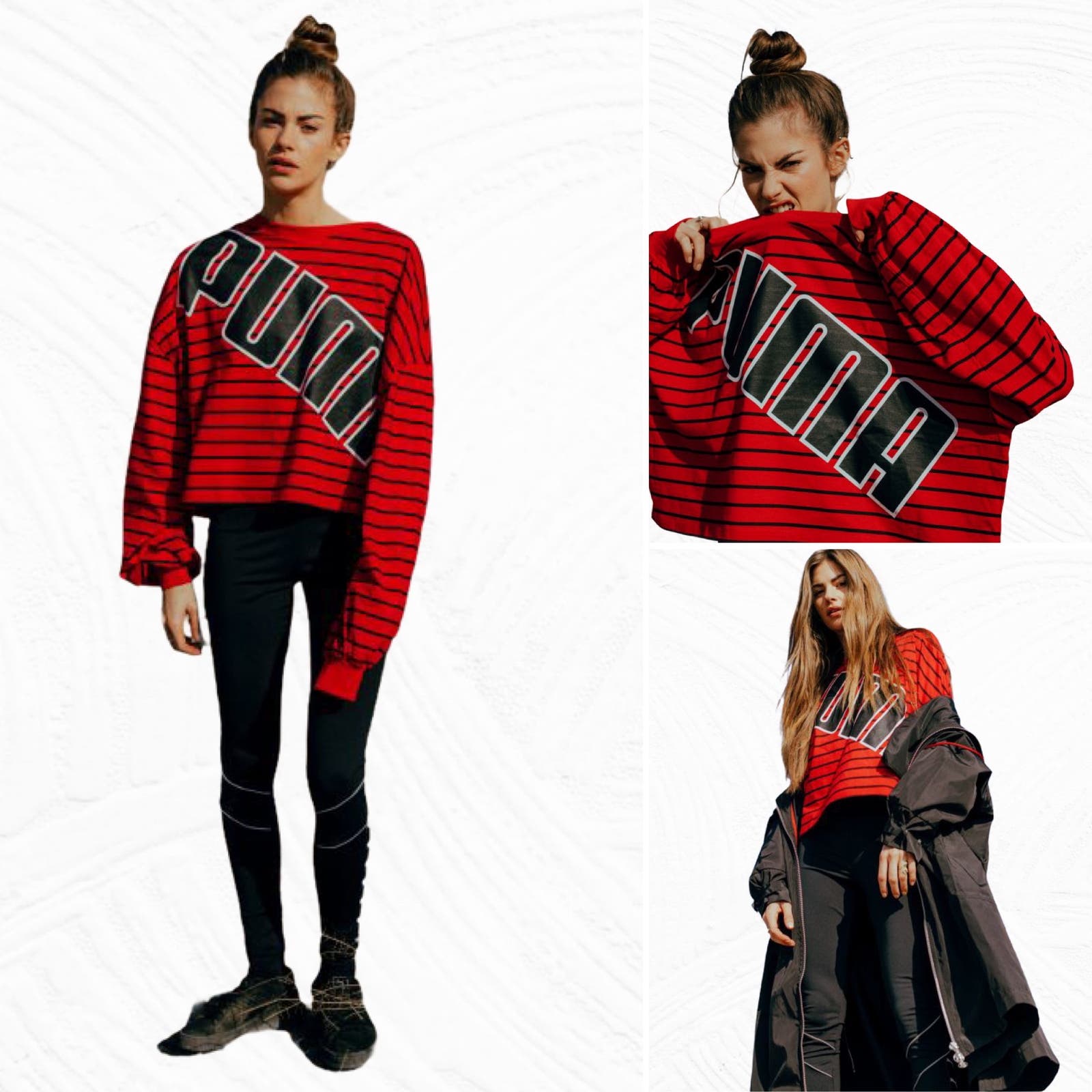 The Kooples x Puma Red Striped Logo Sweatshirt OS