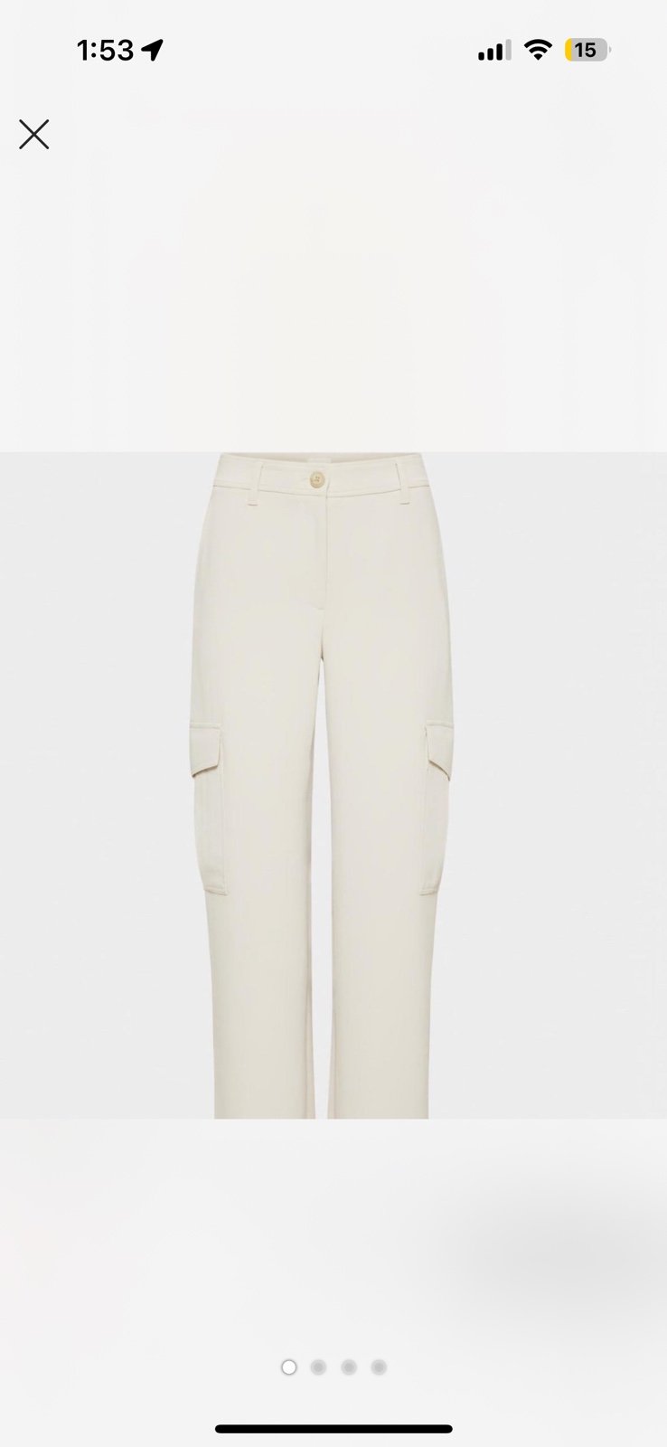 ARITZIA cream cargo pants lightweight. Size 4. Only used once. Bought for 158