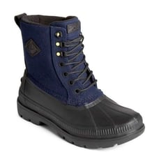 Sperry Mens Snow Boots Lace Up Rubber Outsole Ice Bay Wool Navy Size 7.5