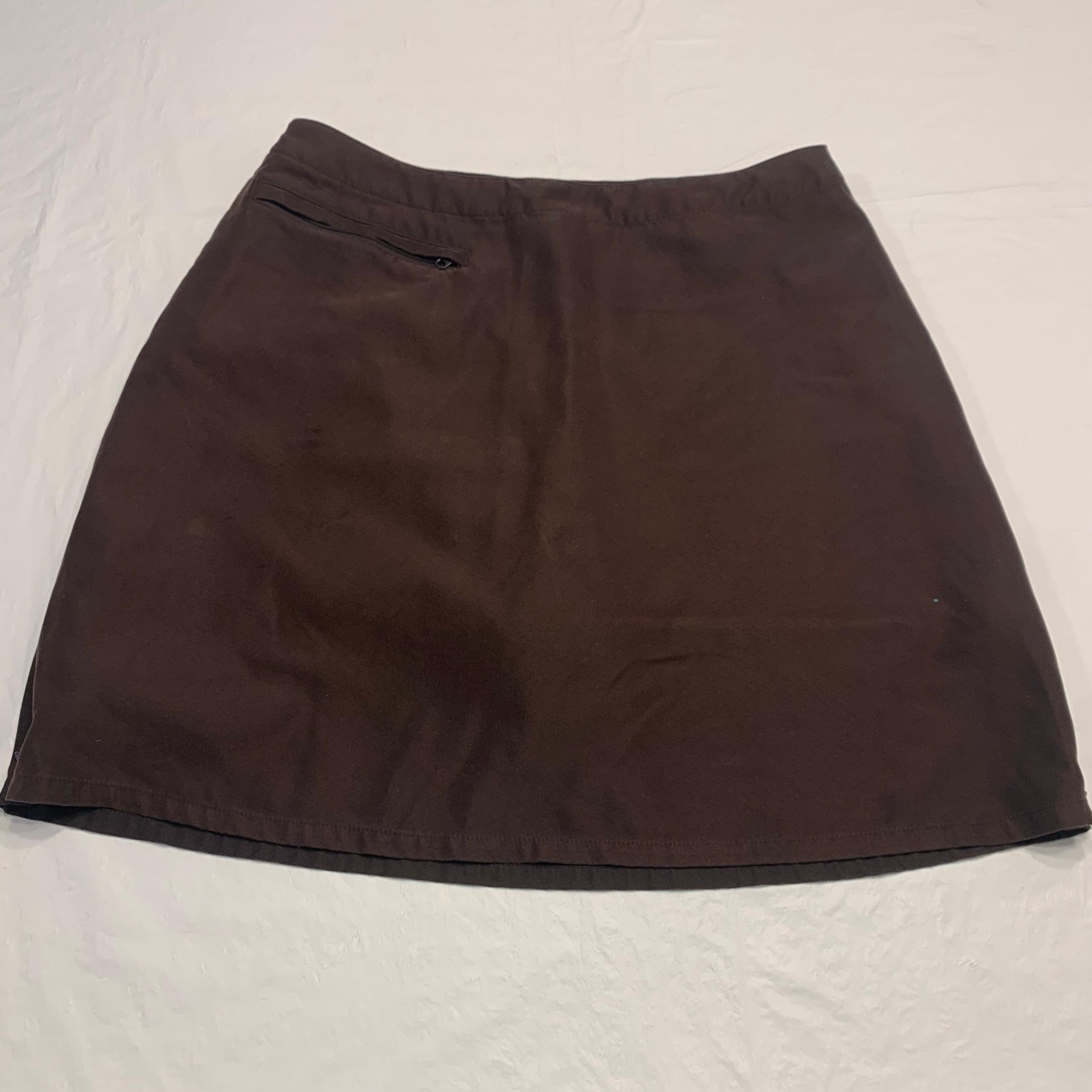 Patagonia Duway Skort Womens 10 Brown Pockets Stretch Athletic Sport Skirt