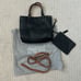 Street Level Mini Reversible Faux Leather Tote Crossbody Bag Wristlet Black/Tan