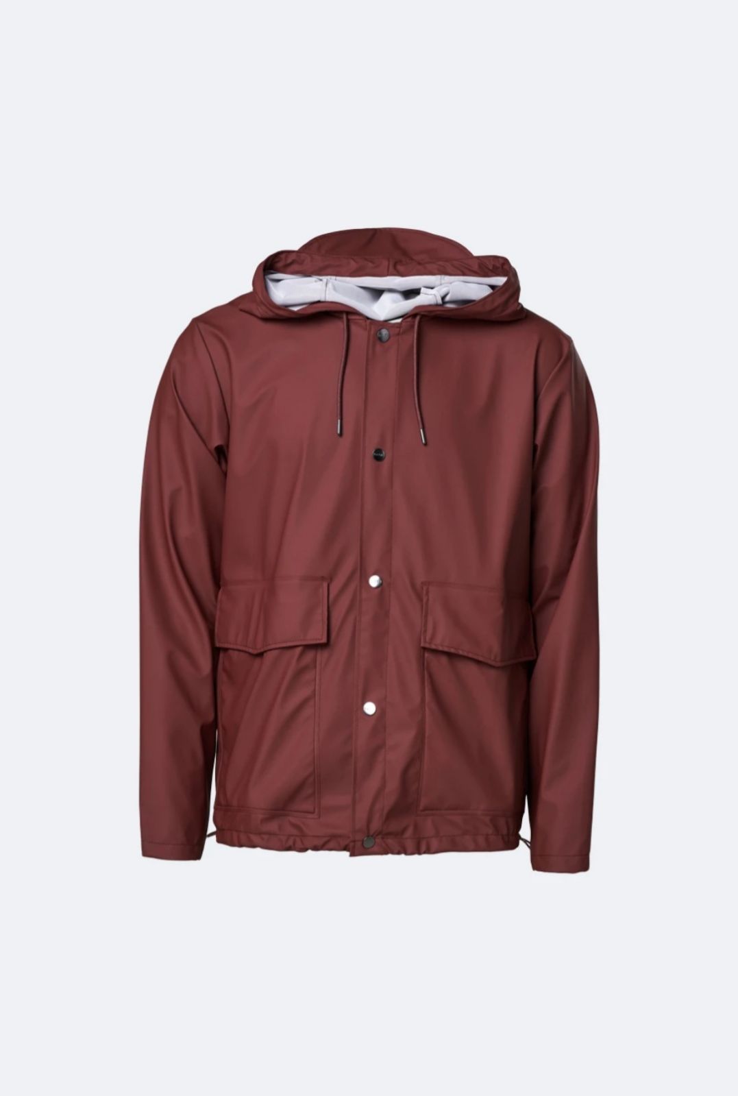 RAINS Short Hooded Coat - Maroon