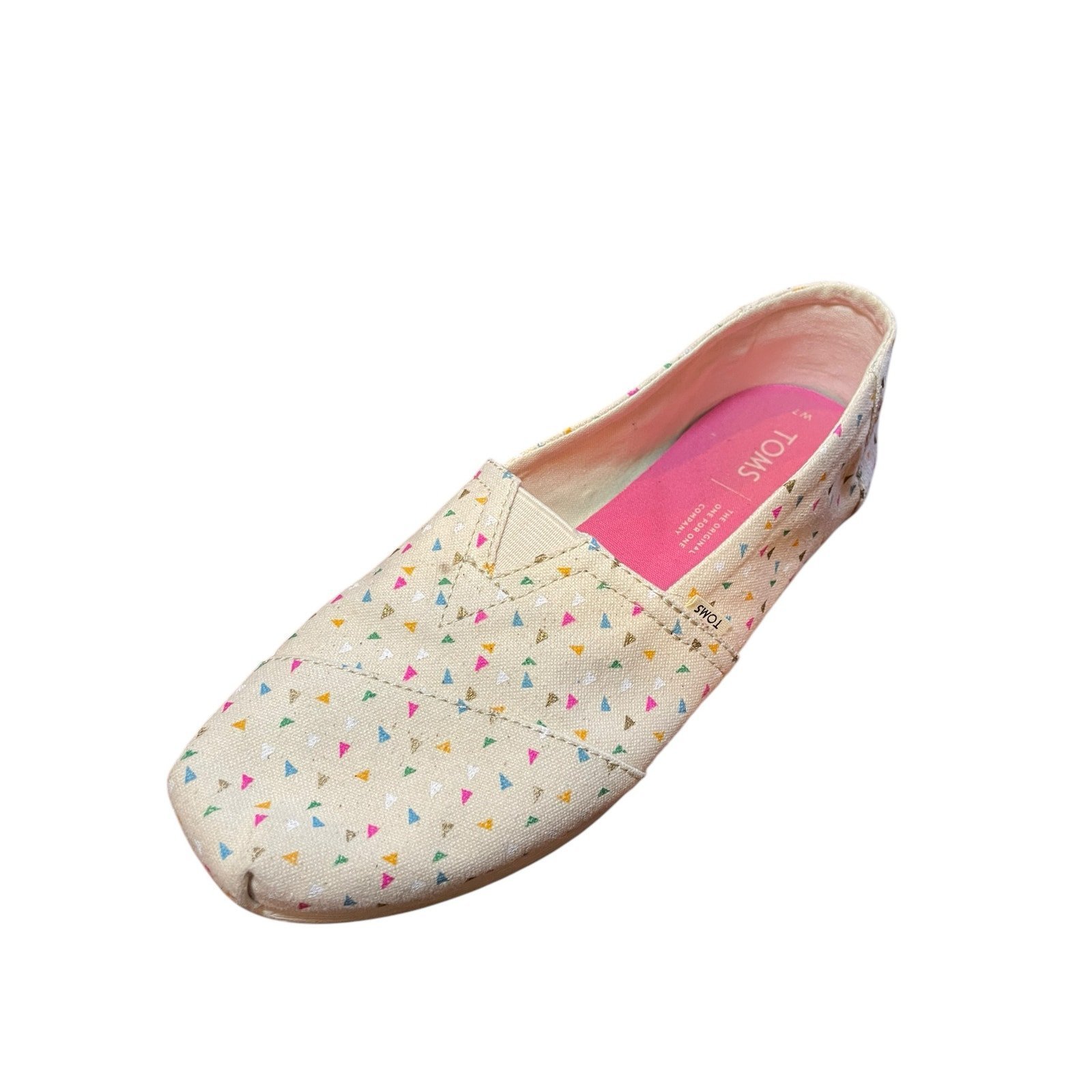 TOMS Classic Funfettie Vince Collection Canvas Slip-On Shoes & Bubble Gum Pink 7