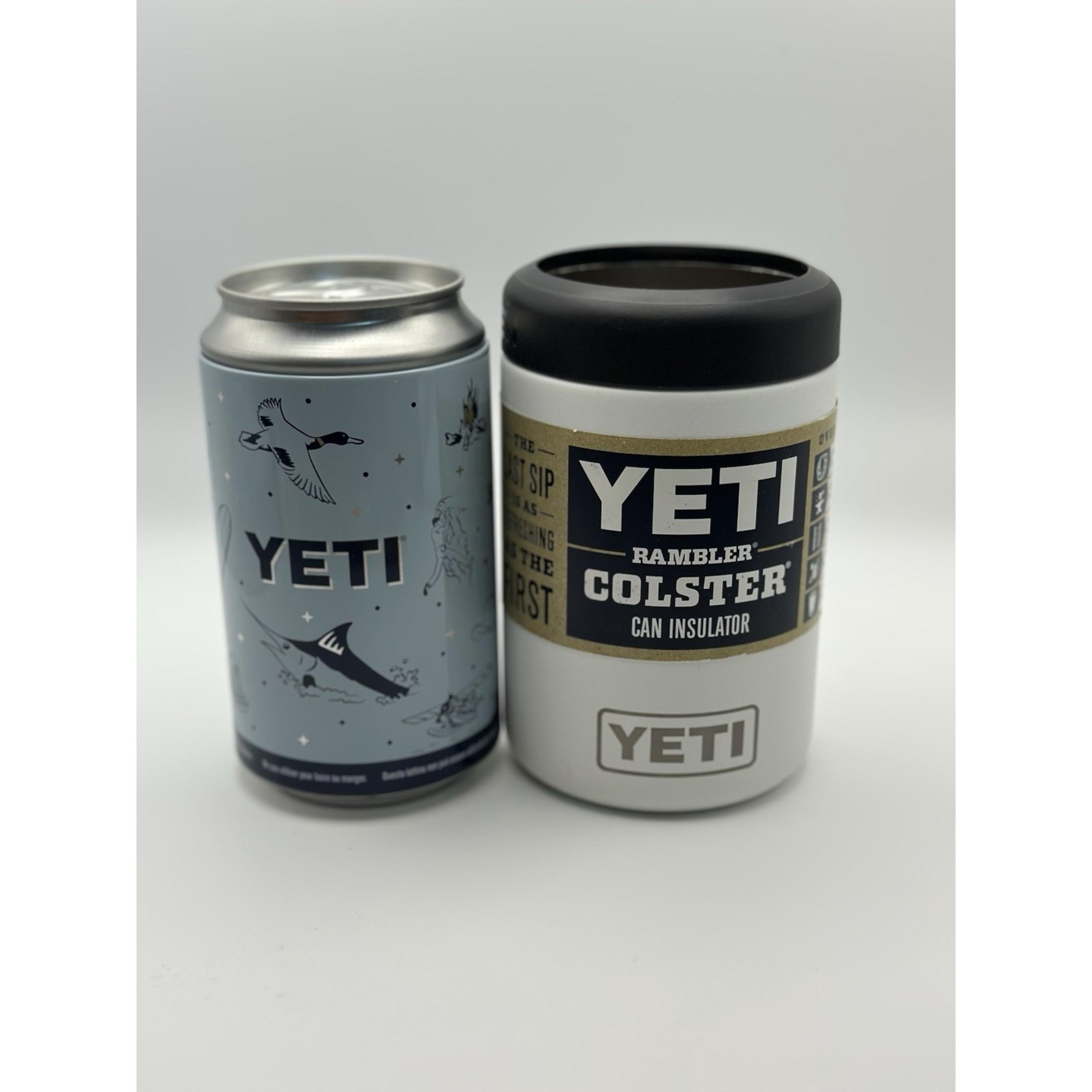 YETI Rambler 12 oz Holt Cold Colster Can Insulator White Stainless Steel