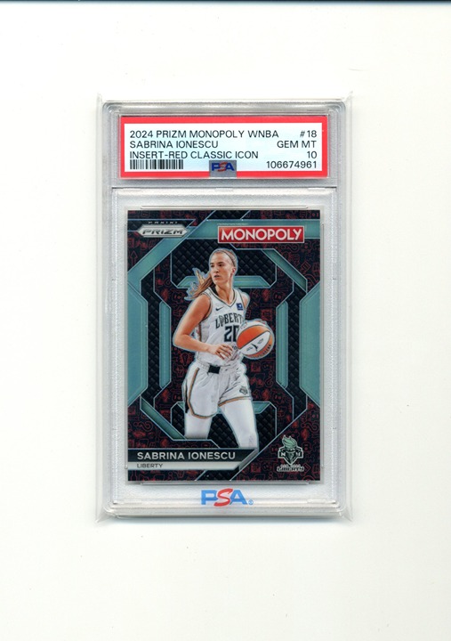 2024 Prizm Monopoly WNBA Insert 18 Sabrina Ionescu Red Classic Icon PSA 10 Pop 3