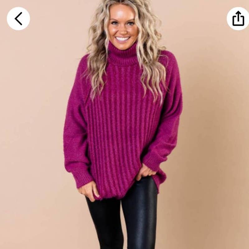 Free People Long Sleeve Magnate Turtleneck Pullover Sweater Pink Size S NWOT