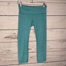 Lululemon Wunder Under Crop Leggings Capri Teal Blue Woman’s Sz 6