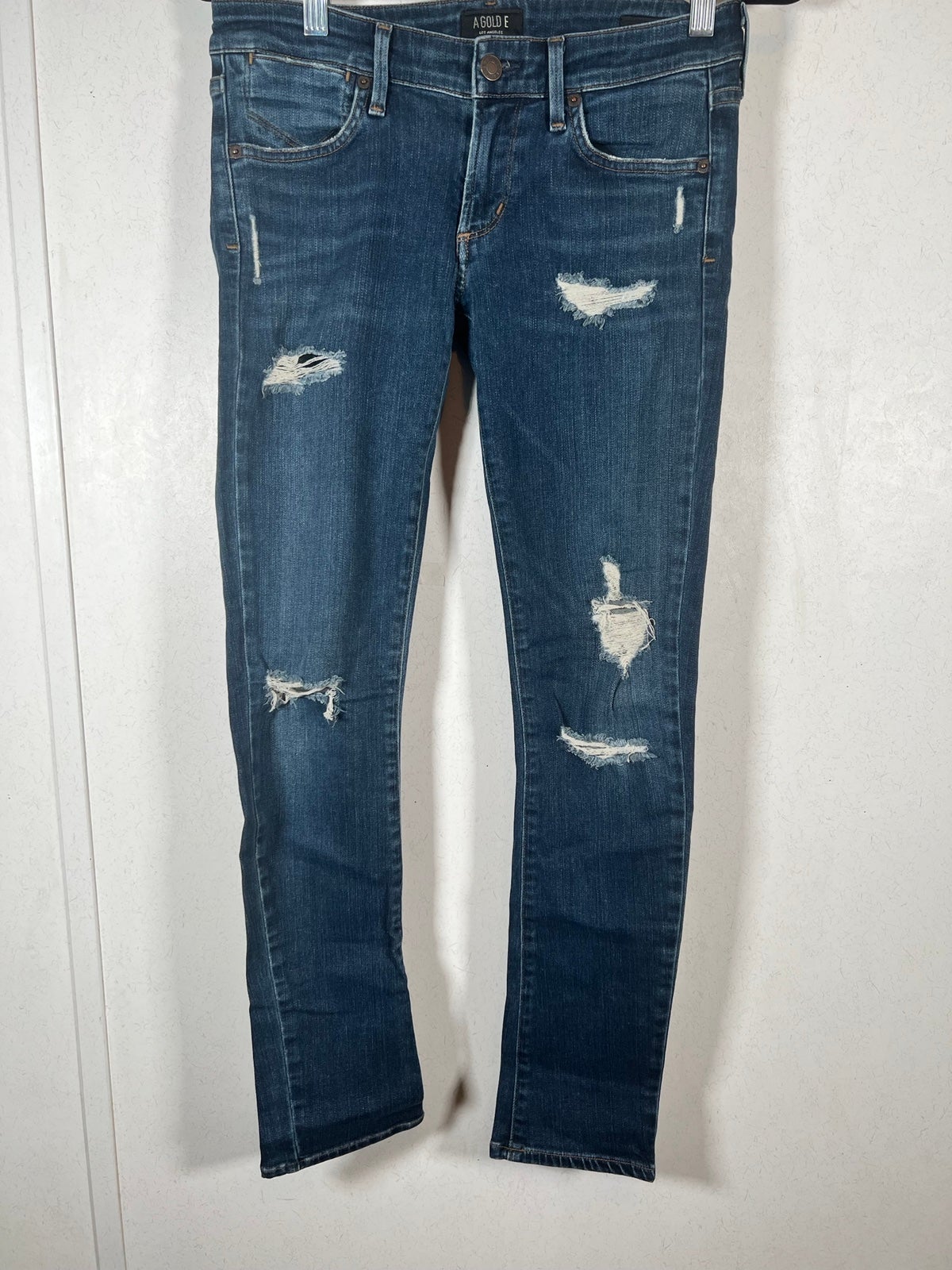 Agolde Chloe stretch skinny jeans tribeca distressed size 27 women