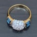 Vintage CZ Stone with Blue Baguette Gold-plated Ring Size 9