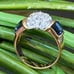 Vintage CZ Stone with Blue Baguette Gold-plated Ring Size 9