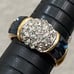Vintage CZ Stone with Blue Baguette Gold-plated Ring Size 9