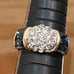 Vintage CZ Stone with Blue Baguette Gold-plated Ring Size 9