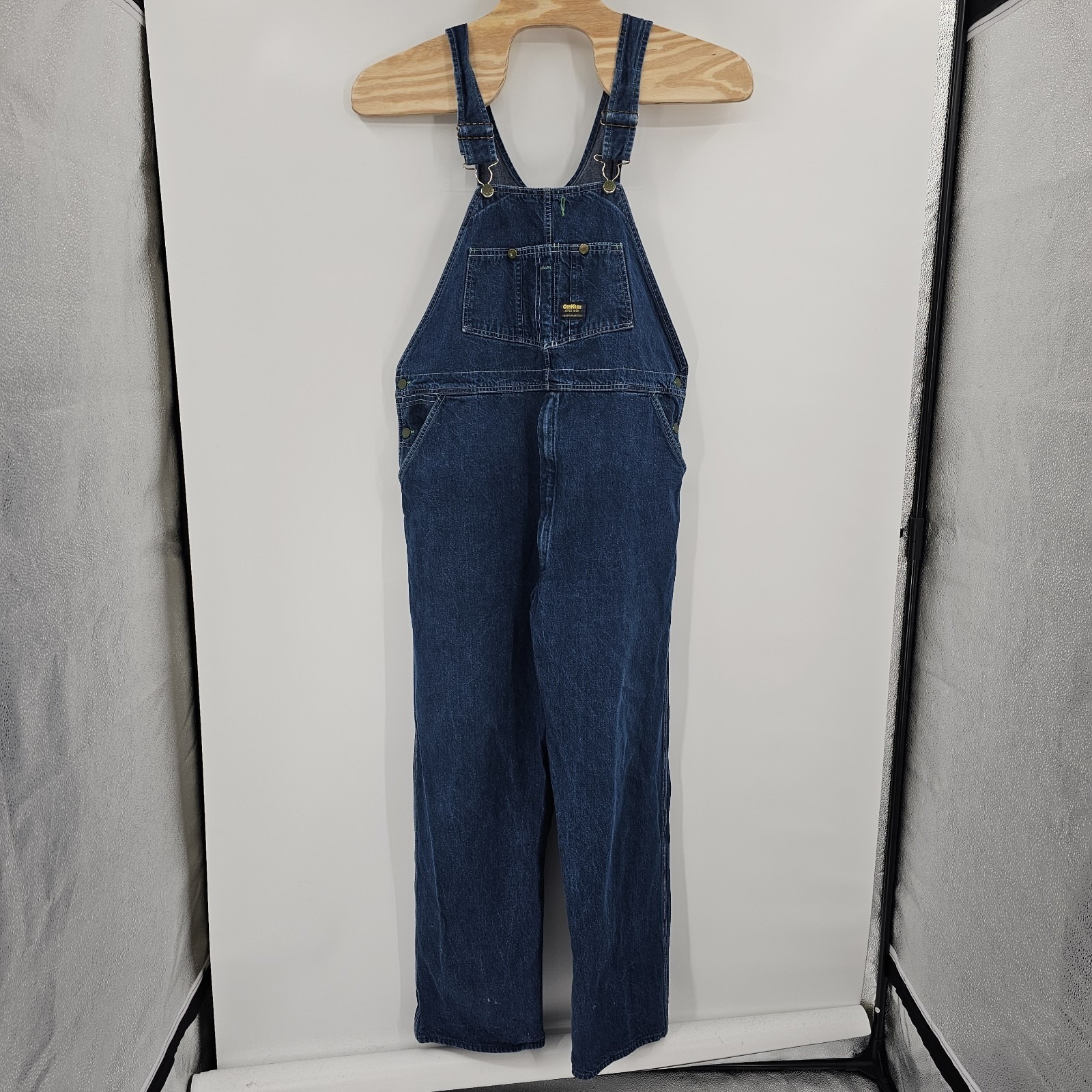 Vintage Oshkosh B'Gosh Overalls Mens 44x32 Blue Denim Bibs Made In USA