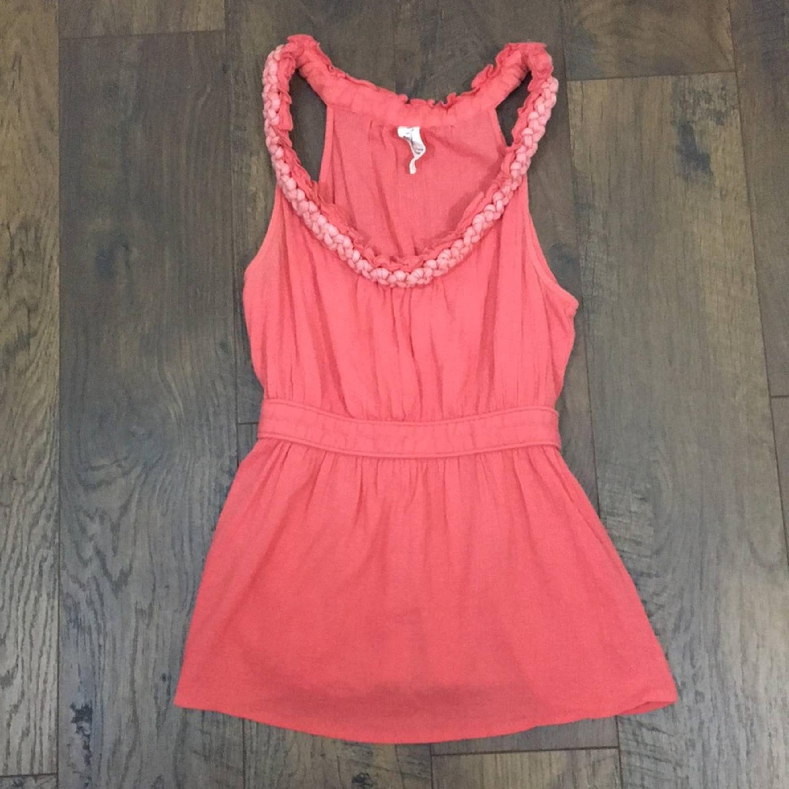 Anthropologie Floreat Athena Pink Braid Crepe Tank