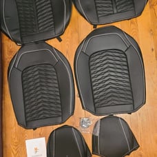2 Front FLORICH Seat Covers for Cars, Waterproof Seat Covers, Black Leather