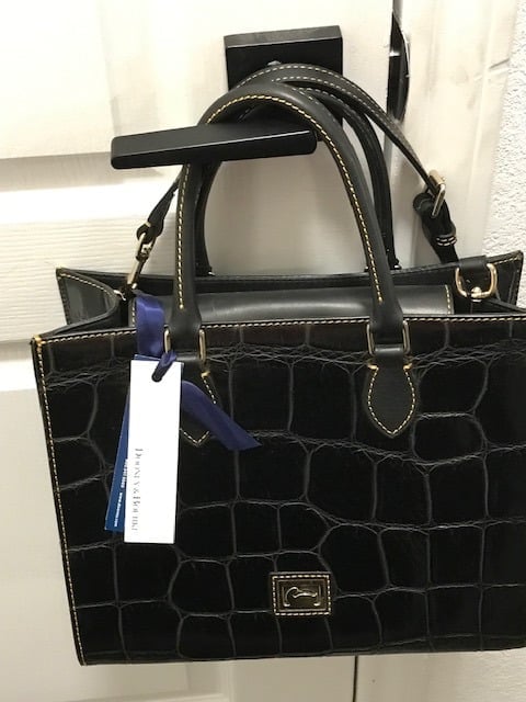 Dooney & Bourke Black Croc Imbossed Handbag Brand New