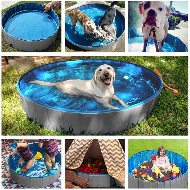 Foldable Kiddie Pool for Dogs, Cats and Kids, 32 x8