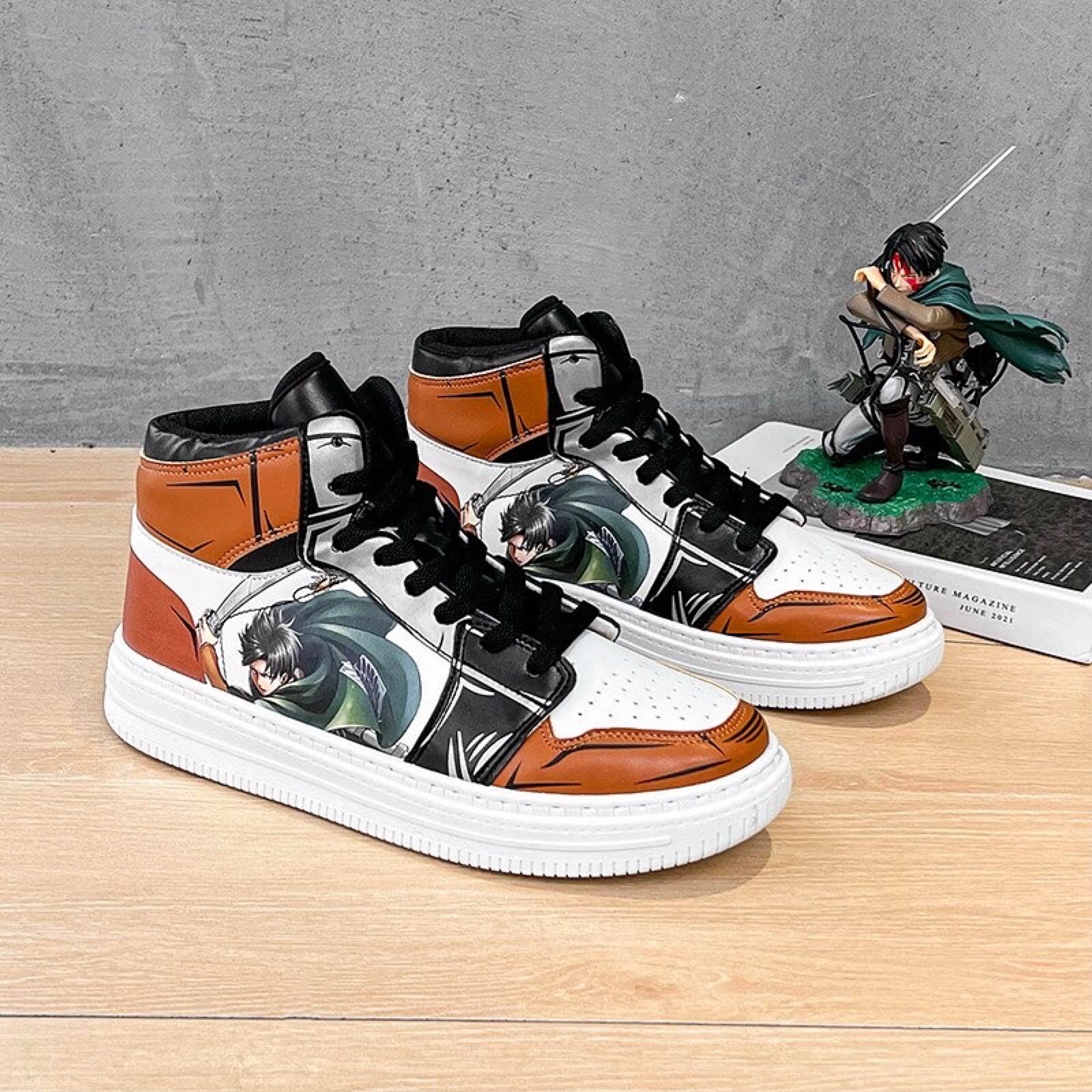 Custom AF1 Attack on Titan anime sneaker artwork shoes size 5Y