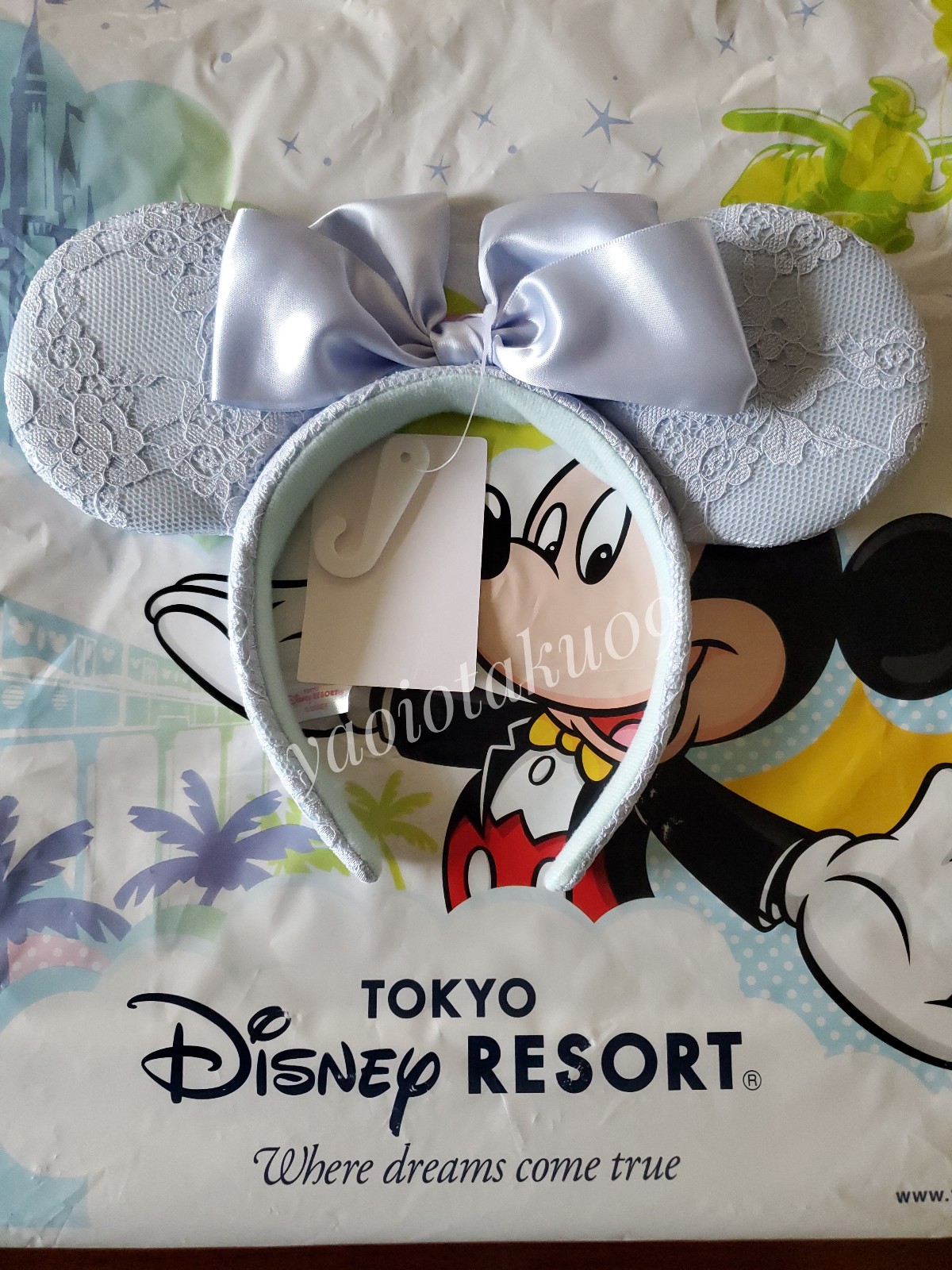 TDR Blue Lace Minnie Mouse Ears