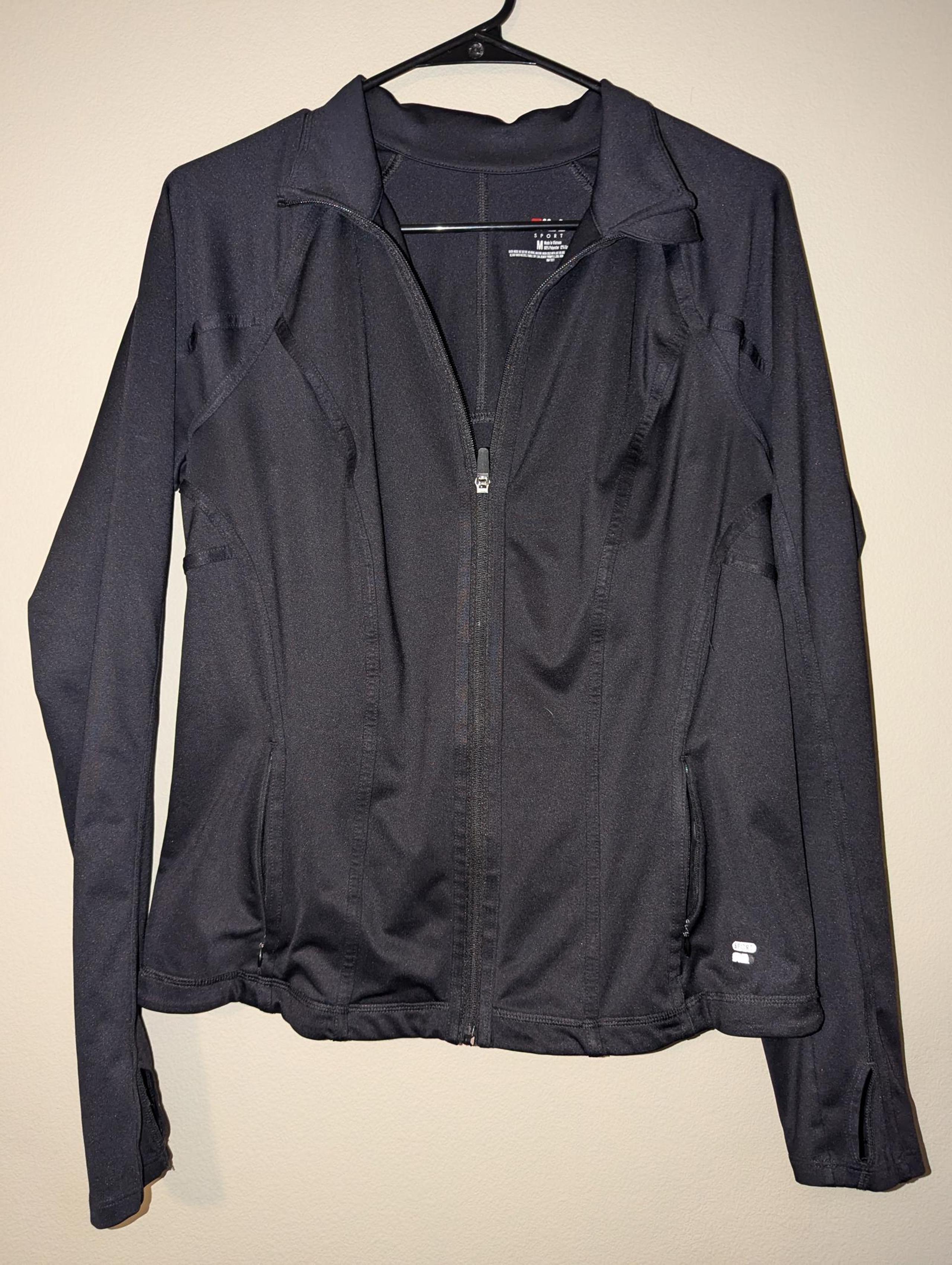 Fila Sport Womens Black Zip-Up Jacket - Activewear - Size Medium