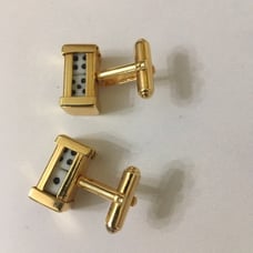 Mens gold tone removable mini dice cufflinks