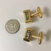 Mens gold tone removable mini dice cufflinks