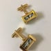 Mens gold tone removable mini dice cufflinks