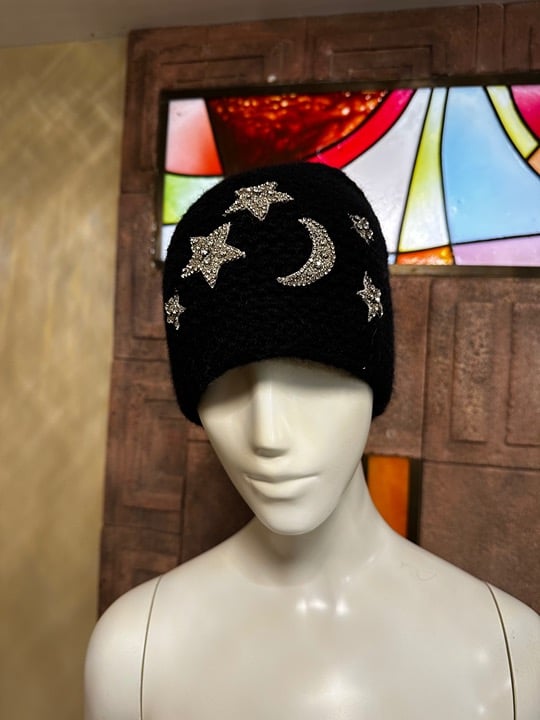 Brand New Jennifer Behr Embellished Beanie in Black