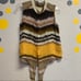 Roz & Ali brown yellow sleeveless blouse small