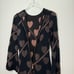 Ted Baker Uzeniaa Glitter Heart Knit Swing Dress Black Rose Gold Metallic 0