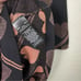 Ted Baker Uzeniaa Glitter Heart Knit Swing Dress Black Rose Gold Metallic 0