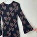 Ted Baker Uzeniaa Glitter Heart Knit Swing Dress Black Rose Gold Metallic 0