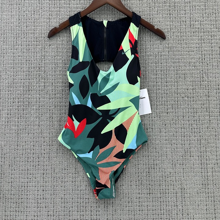 Nike Swimsuit Womens Size S Multicolor One Piece Keyhole Back Removal Pads NWT