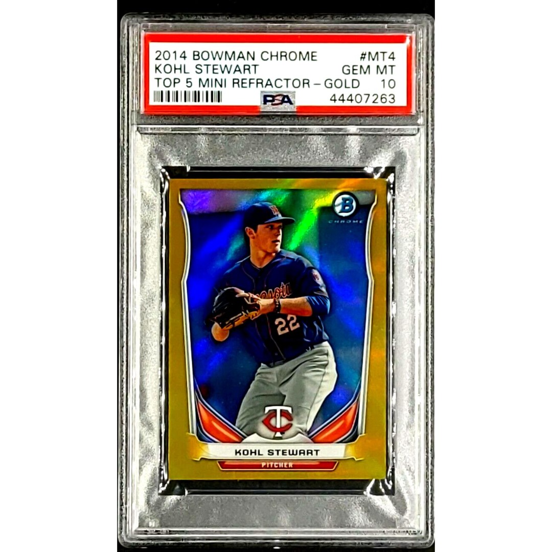 2014 Bowman Chrome Mini Gold Refractor #MT4 Kohl Stewart Ser# 1/25 PSA 10 POP 1