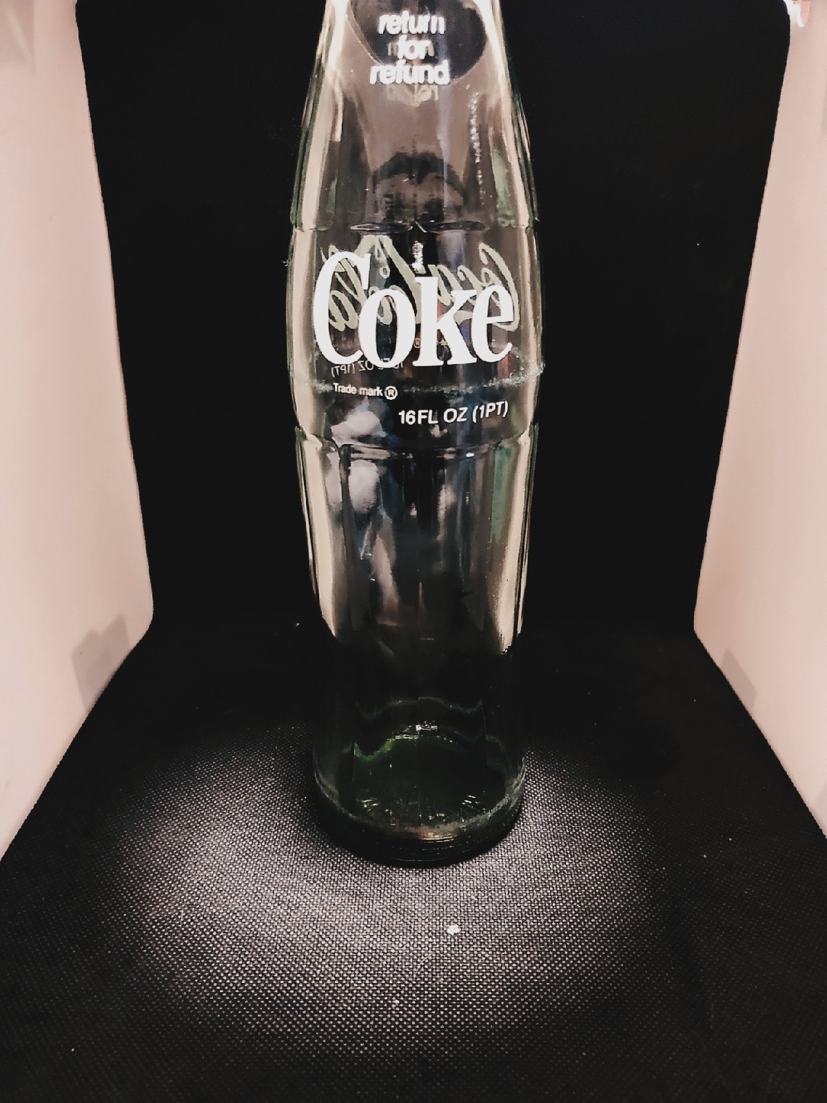 Coke Coca-Cola Vintage Green Glass 16 Oz 1 Pint Bottle.