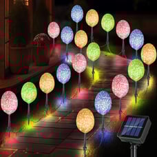 Enhon Solar Easter Egg Lights with Stake, 25FT 20LED Easter Egg Pathway Lights f