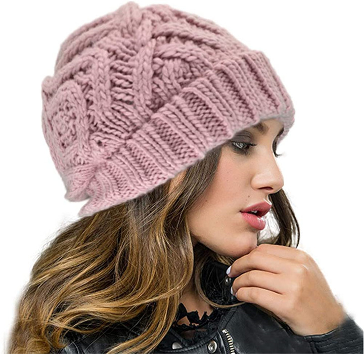 Nogewul Winter Knit Beanie Hats for Women Stretchy Warm Slouchy Knitted Thick
