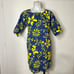 Vintage 60s Blue Yellow Hawaiian Print VHY Textiles Smock Tunic