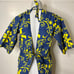 Vintage 60s Blue Yellow Hawaiian Print VHY Textiles Smock Tunic