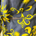 Vintage 60s Blue Yellow Hawaiian Print VHY Textiles Smock Tunic
