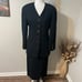 Vintage Christian Dior Suit 2 Pc Jacket & Wrap Skirt Black Size 8 100% Wool USA