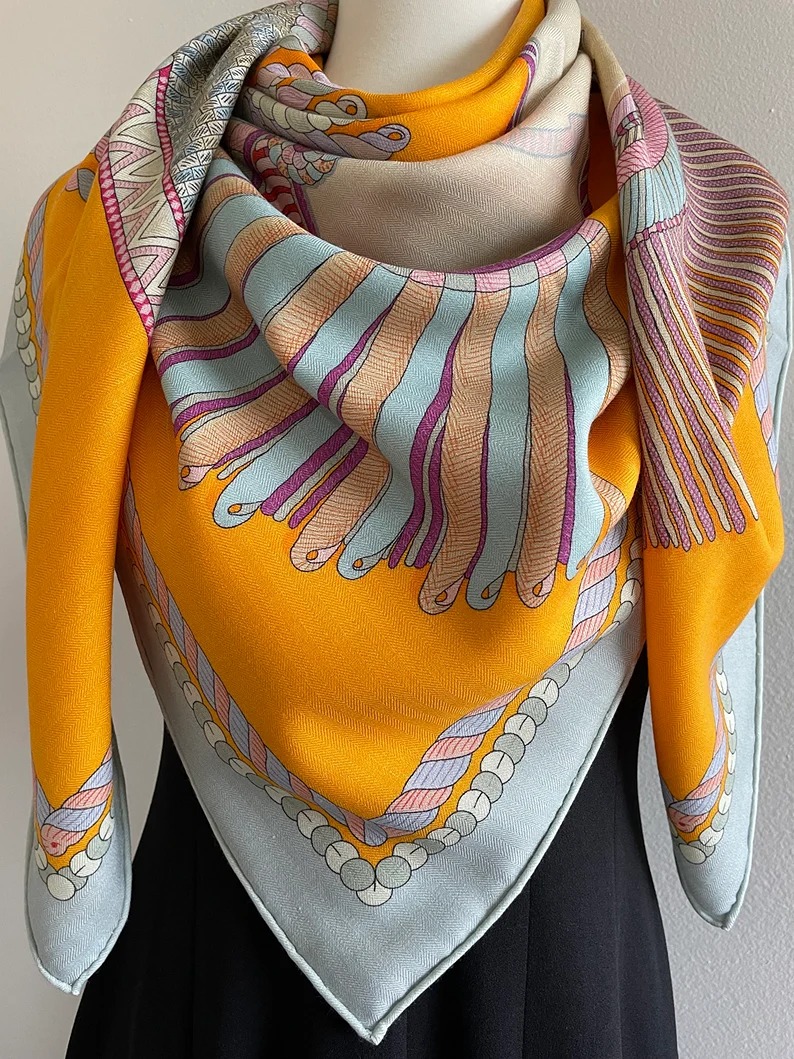 Wool Silk Luxury Extra Large Scarf Square Shawl Wrap 55x55”140x140cm “Shoulder